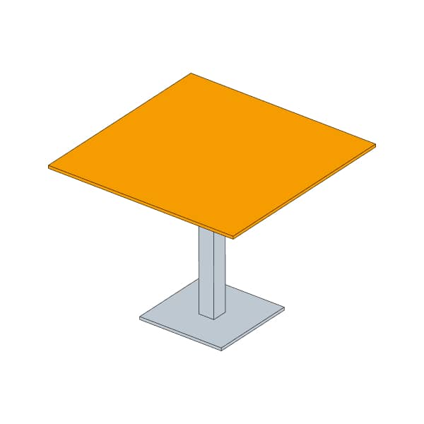  Mesa Rectangular Fenólica 1012 Naranja Clarito